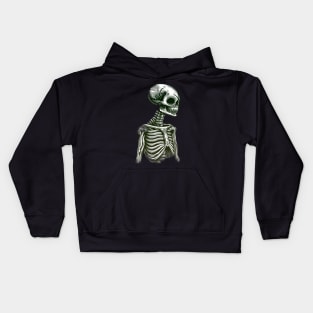 Rare alien skeleton from outer space with beautiful anatomy beautiful bones in a beautiful t-shirt Kids Hoodie